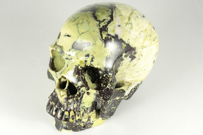 Realistic, Polished Yellow Turquoise Jasper Skull - Magnetic #199584